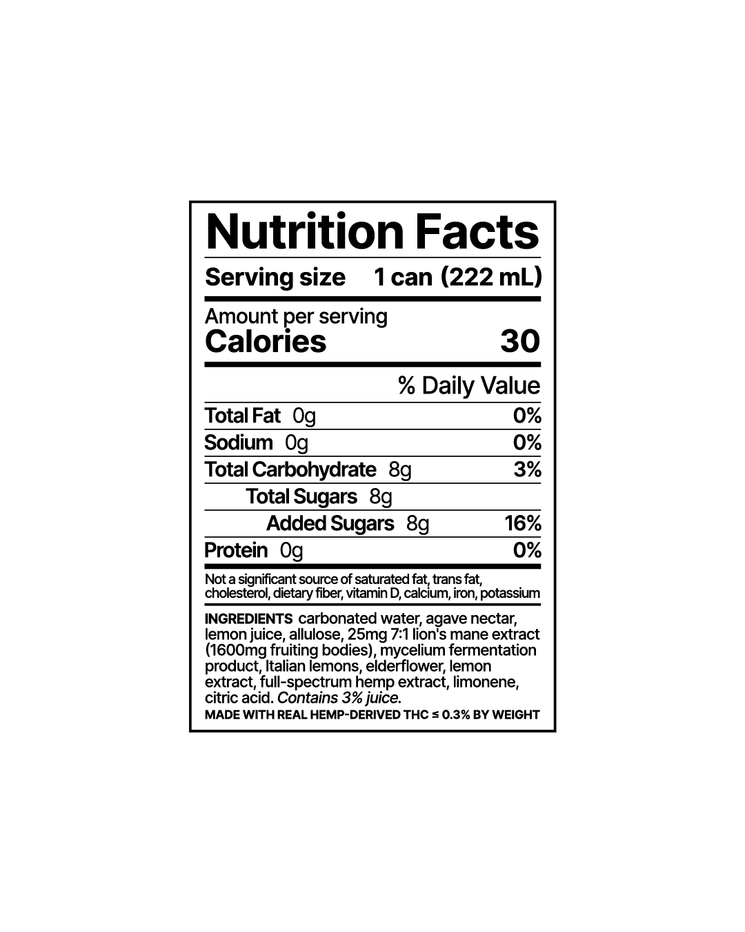 Single Nutrition Facts